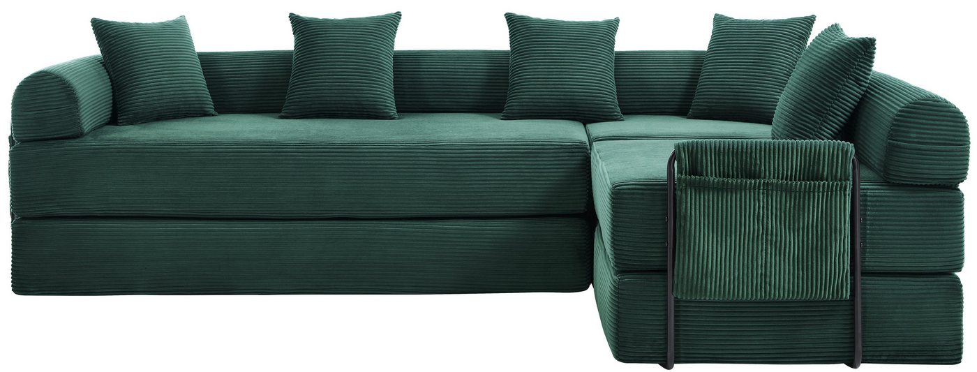 LVHOM Loungesofa Modulsofa mit Schlaffunktion, Seitentaschen, U-/L-Sofa, Fünfsitzer, 2xEinzelsessel + 1xDreisitzer, kombinierbar, Schlafsofa(Jedes Modul entfalt – Bild 2 von 5