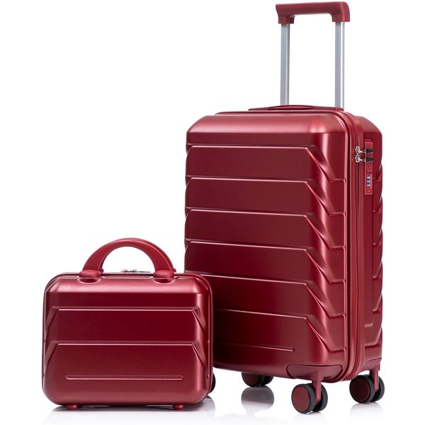 LVHOM Trolleyset 2/4 Set., ABS Hartschalen 14"/19"/24"/28", leise Rädern für jede Tour, (2 tlg., Kosmetikorganizer mit Tragegriff, Sicherungsschlinge), Geschäft