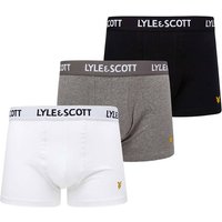 LYLE AND SCOTT LYLE&SCOTT Herren Boxershorts, 3er Pack - Barclay Core Trunks, Baumwoll-Stretch, Größe M in Schwarz