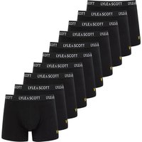 LYLE AND SCOTT LYLE&SCOTT Herren Boxershorts, 10er Pack - Miller Core Trunks, Baumwoll-Stretch, Größe 2XL in Schwarz