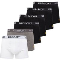 LYLE AND SCOTT LYLE&SCOTT Herren Boxershorts, 6er Pack - Barclay Core Trunks, Baumwoll-Stretch, Größe XL in Schwarz