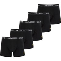 LYLE AND SCOTT LYLE&SCOTT Herren Boxershorts, 5er Pack - Miller Core Trunks, Baumwoll-Stretch, Größe M in Schwarz