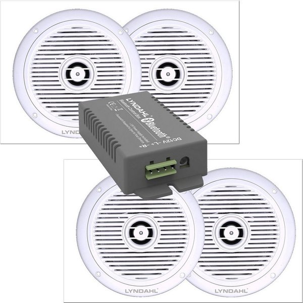Lyndahl CS180IP-Kit inklusive 4-Kanal Bluetooth-Einbauverstärker Einbaulautsprecher 4 (120 W)