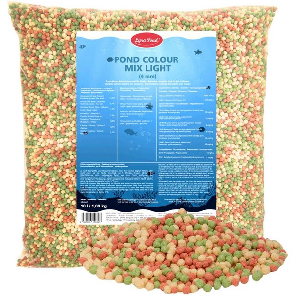 Lyra Pet 10 Liter (1,09 kg) Lyra Pond® Pond Colour Mix Light Teich-/Fischfutter, Hauptfutter für: Fisch