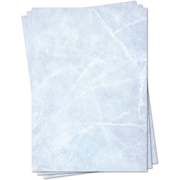 LYSCO Briefpapier Gastronomie Papier - Eis Marmor DIN A4 / DIN A5 / DIN A6 Marmorpapier, marmoriertes Papier, beidseitig bedruckt-für alle Drucker geeignet