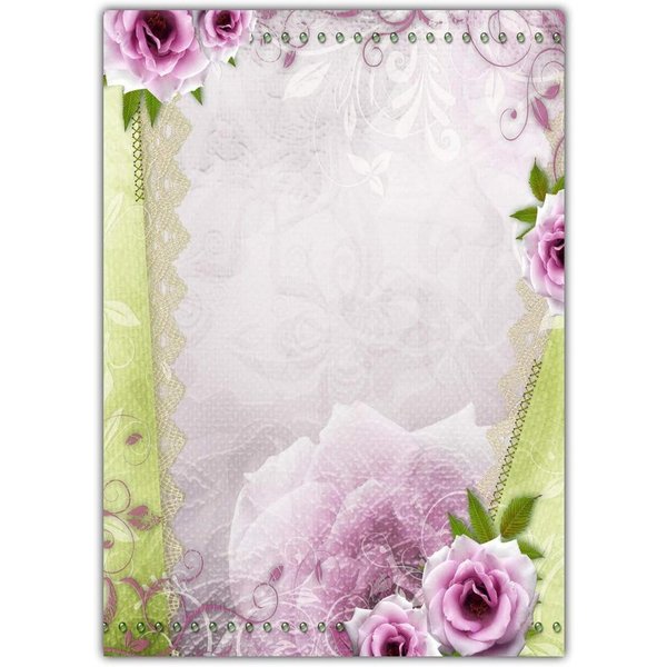 LYSCO Briefpapier Motivpapier Blumenvielfalt, ganzseitig DIN A4, gut beschreibbar, blumige Atmosphäre, für alle Drucker geeignet.