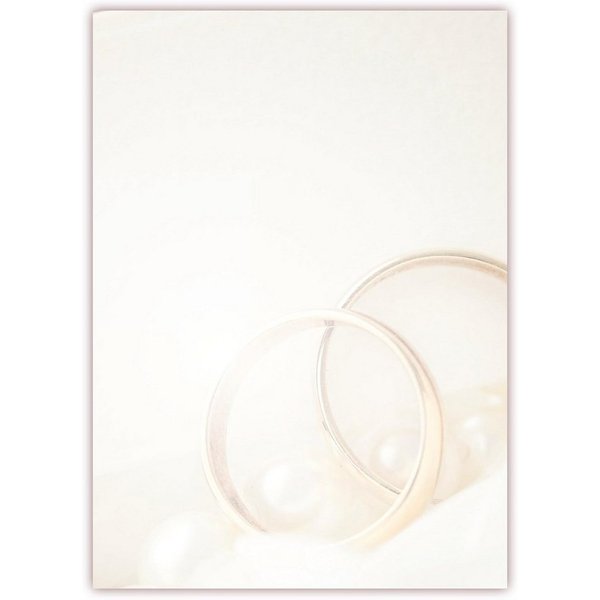 LYSCO Briefpapier Motivpapier Hochzeitsfeier, Ringe Hochzeit DIN A4, Romantik-Flair, beidseitig bedruckt-für alle Drucker geeignet