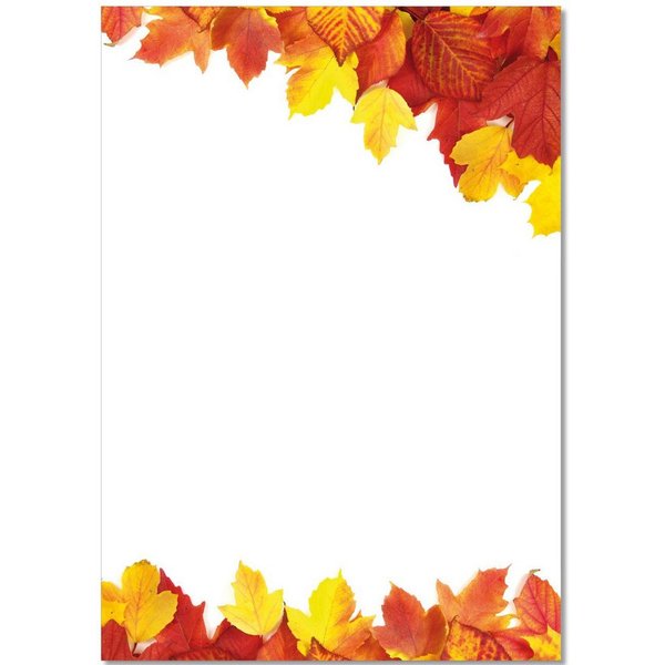 LYSCO Briefpapier Motivpapier Laubfall Blätter Blatt Herbst DIN A4 gut beschreibbar, herbstliches Flair, für alle Drucker geeigent.