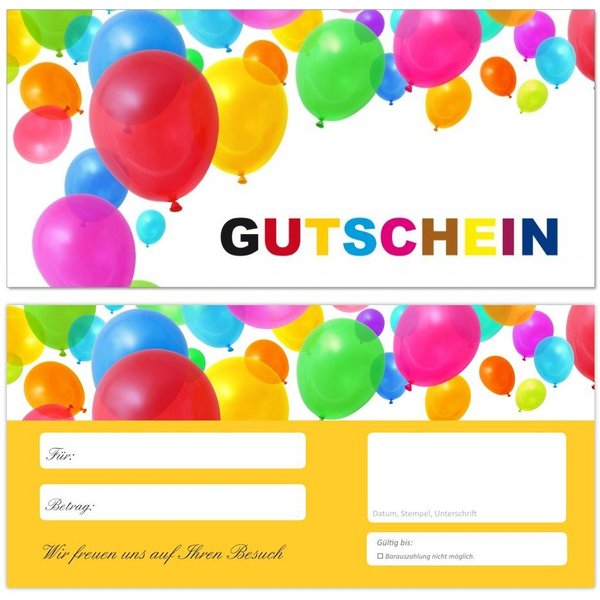 LYSCO Geschenkkarte Geschenkgutschein Premium Geburtstag Geschenke (Ballons-671), bunte Luftballons Geschenke