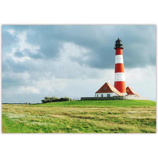 LYSCO Poster XXL 100 x 70cm (S-828) Leuchtturm Westerheversand an der Nordsee, Halbinsel Eiderstedt (DIN B1), Wandposter, Plakat (Lieferung erfolgt gerollt)