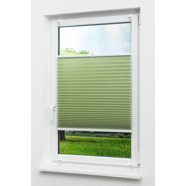 LYSEL® Plissee Klemmen Grasgrün, blickdicht, HxB 130x45cm