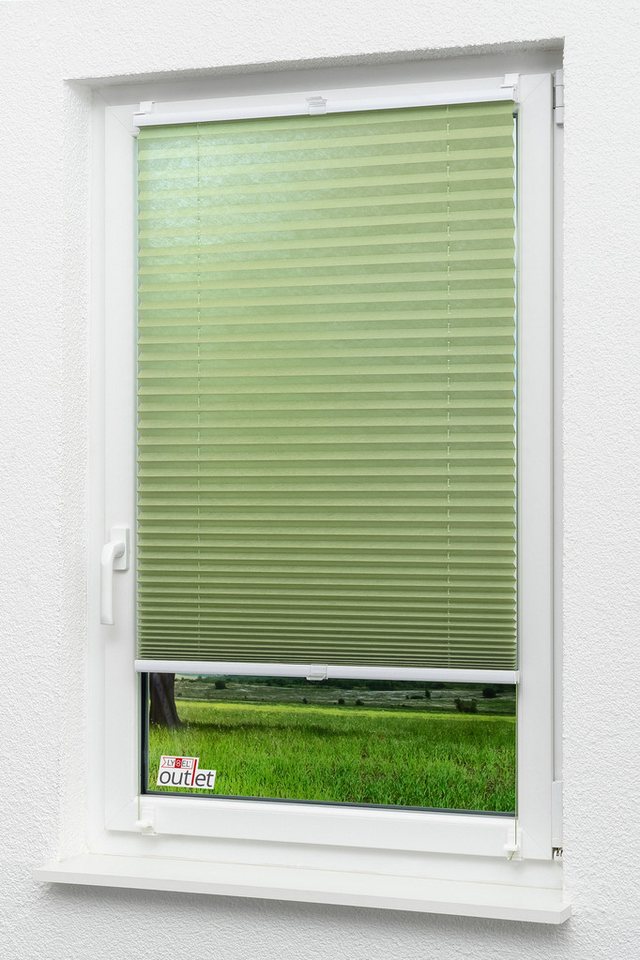 LYSEL® Plissee Klemmen Grasgrün, blickdicht, HxB 130x45cm – Bild 4 von 5