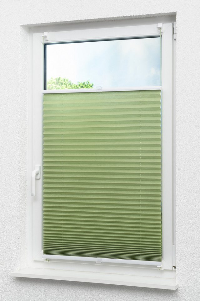 LYSEL® Plissee Klemmen Grasgrün, blickdicht, HxB 130x45cm – Bild 5 von 5