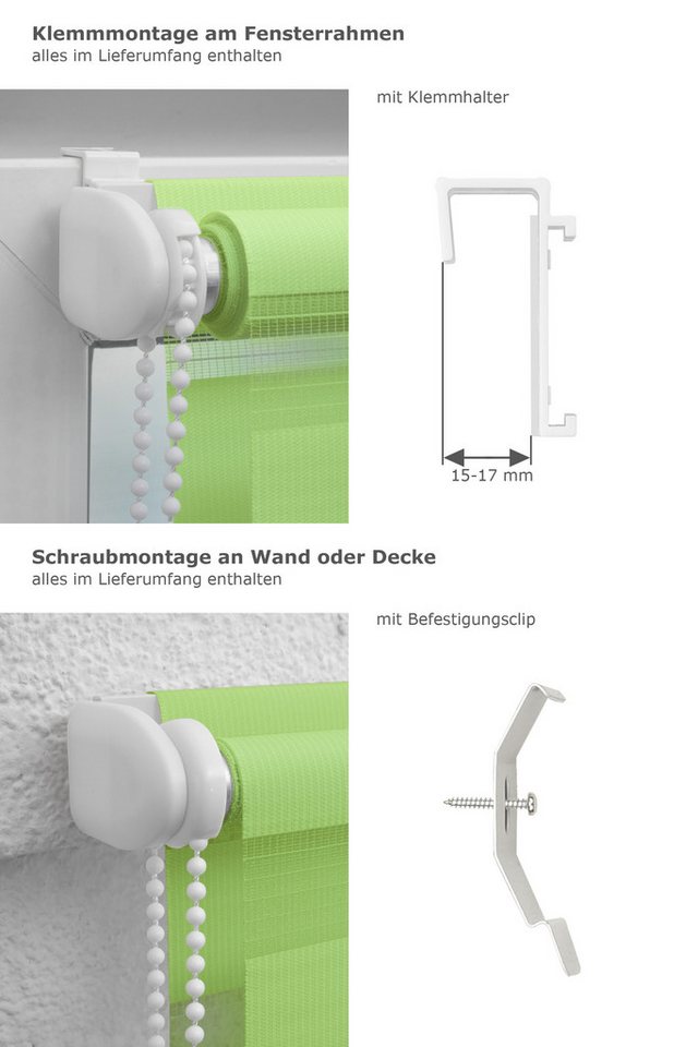 Rollo Trägerprofil Apfelgrün, LYSEL®, blickdicht, HxB 150x45cm – Bild 3 von 5
