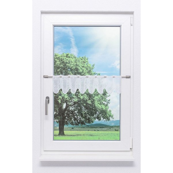 LYSEL® Scheibengardine Blümchenpaar (1 St), transparent, HxB 15x42.8cm