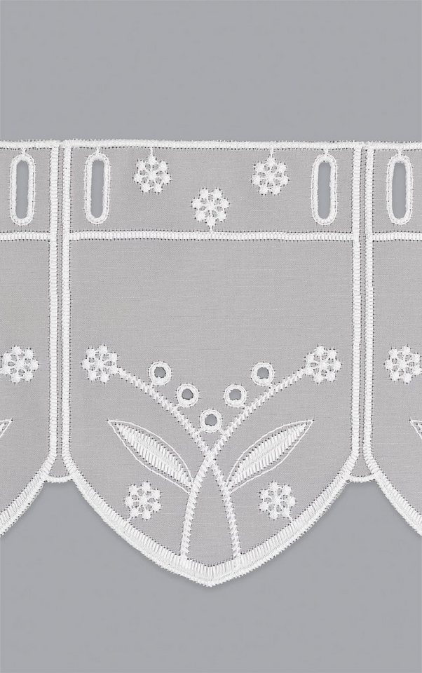 LYSEL® Scheibengardine Blümchenpaar (1 St), transparent, HxB 15x42.8cm – Bild 3 von 5