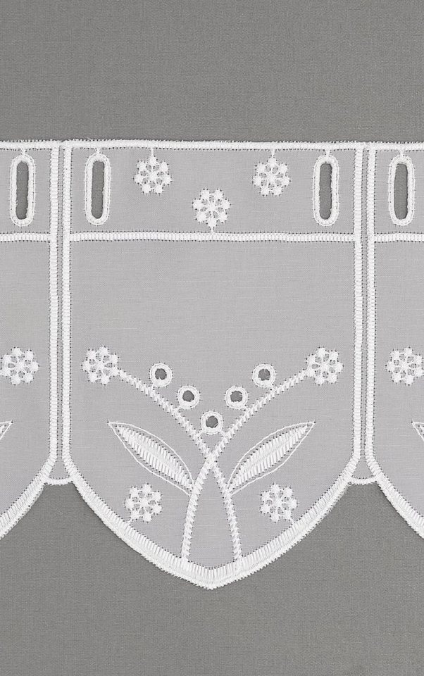 LYSEL® Scheibengardine Blümchenpaar (1 St), transparent, HxB 15x42.8cm – Bild 5 von 5