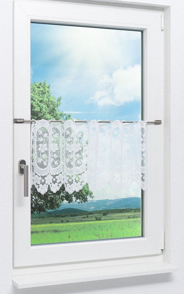 LYSEL® Scheibengardine Blumenliane (1 St), transparent, HxB 30x45cm – Bild 2 von 4