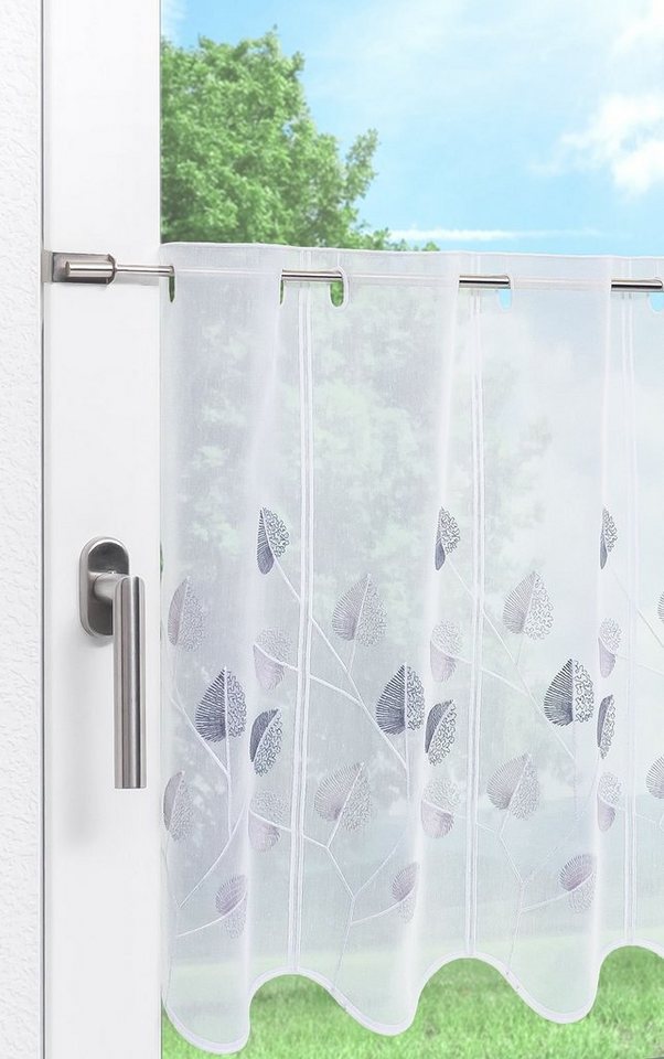 LYSEL® Scheibengardine Designblätter (1 St), transparent, HxB 50x48cm – Bild 4 von 4