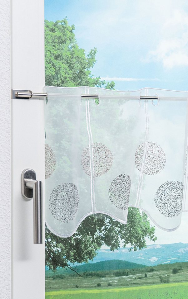 LYSEL® Scheibengardine Kringel Muster (1 St), transparent, HxB 30x48cm – Bild 4 von 4