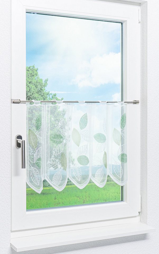LYSEL® Scheibengardine Laubblätter (1 St), transparent, HxB 45x45cm – Bild 2 von 5