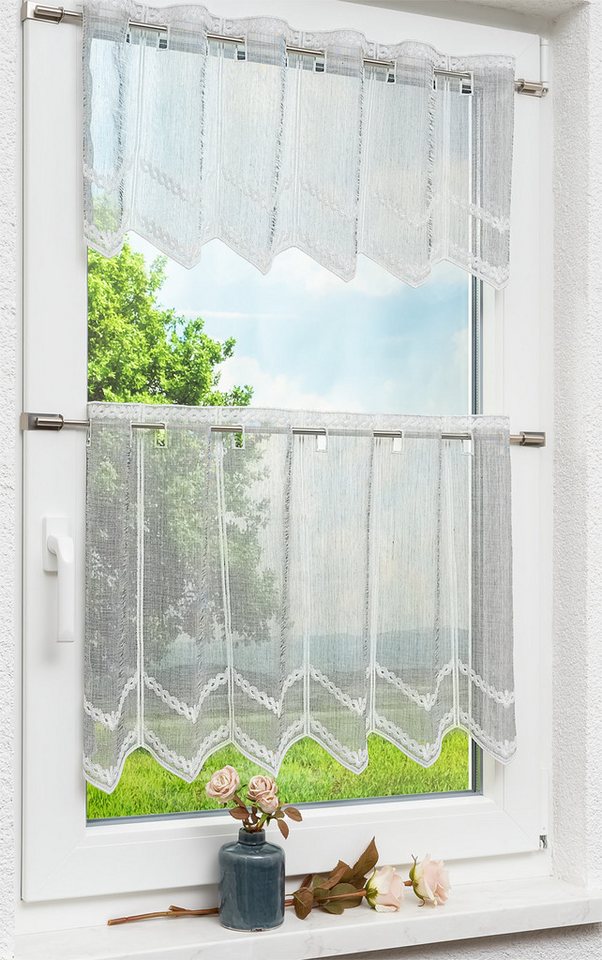LYSEL® Scheibengardine Leinenlook (1 St), transparent, HxB 30x46.5cm – Bild 2 von 5