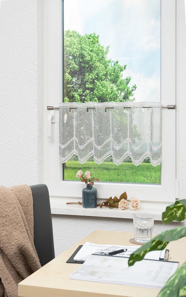 LYSEL® Scheibengardine Leinenlook (1 St), transparent, HxB 30x46.5cm – Bild 5 von 5