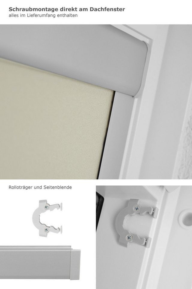 Verdunklungsrollo Dachfensterrollo abdunkelnd, LYSEL®, abdunkelnd, HxB 59.5x38.3cm – Bild 4 von 5