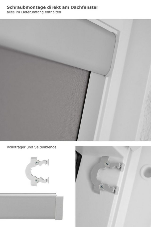 Verdunklungsrollo Dachfensterrollo abdunkelnd, LYSEL®, abdunkelnd, HxB 94x97.3cm – Bild 4 von 5
