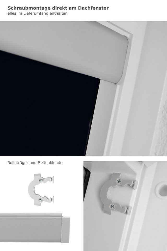 Verdunklungsrollo Dachfensterrollo abdunkelnd, LYSEL®, abdunkelnd, HxB 94x97.3cm – Bild 4 von 5