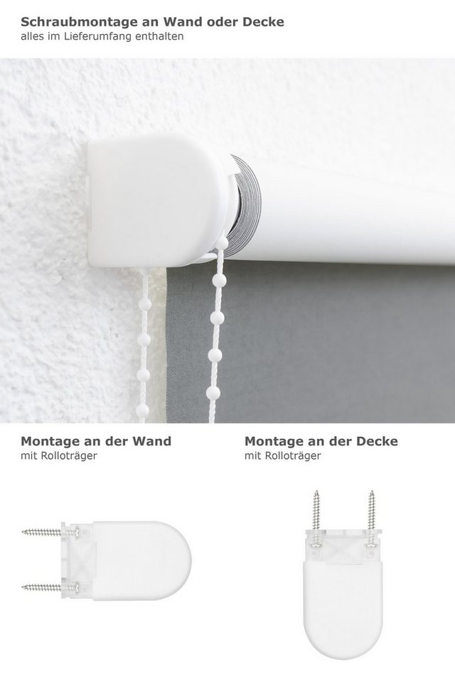 Verdunklungsrollo Qualitätsrollo abdunkelnd, LYSEL®, abdunkelnd, HxB 190x43cm – Bild 3 von 5