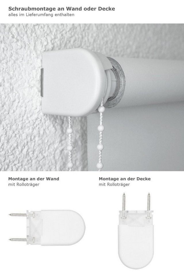 Verdunklungsrollo Qualitätsrollo abdunkelnd, LYSEL®, abdunkelnd, HxB 190x43cm – Bild 3 von 5