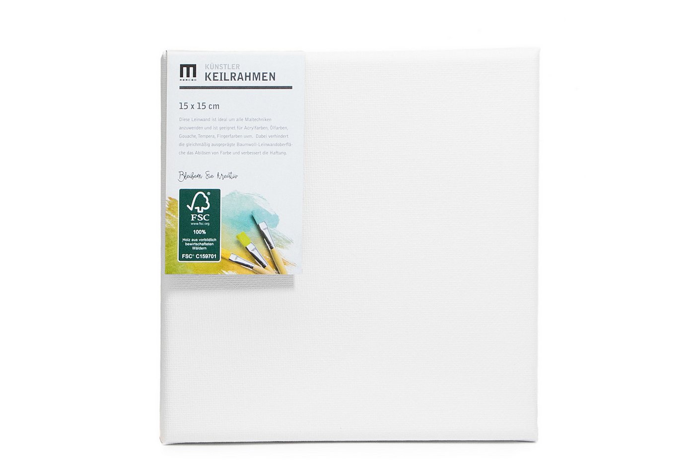 M MERCEO Leinwand, 5er-Set Leinwand 15x15cm (zum Bemalen, Baumwolle, Keilrahmen, 280g/m) – Bild 3 von 5