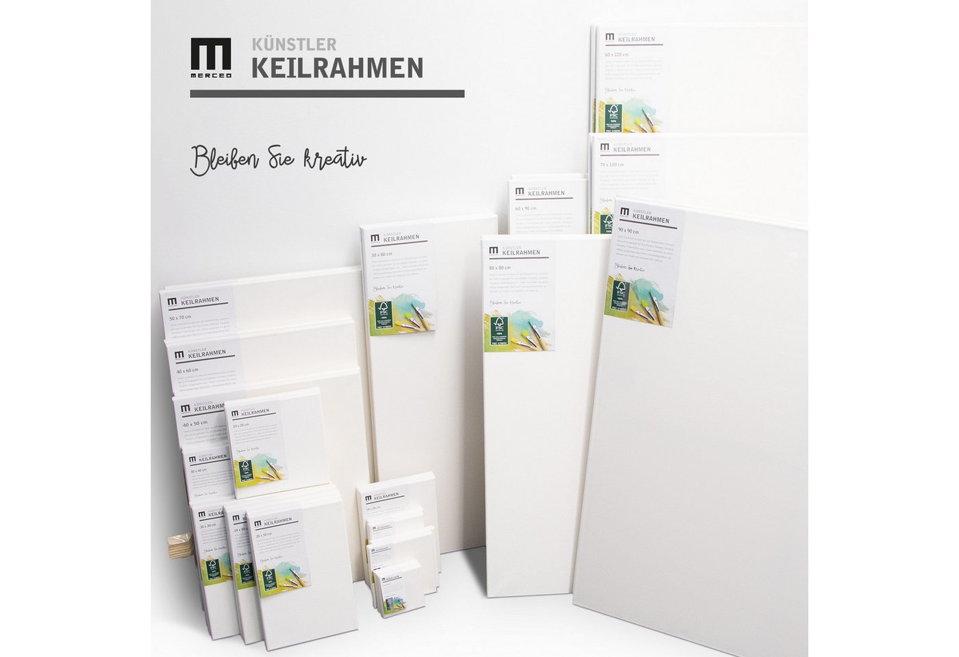 M MERCEO Leinwand, 5er-Set Leinwand 15x15cm (zum Bemalen, Baumwolle, Keilrahmen, 280g/m) – Bild 4 von 5