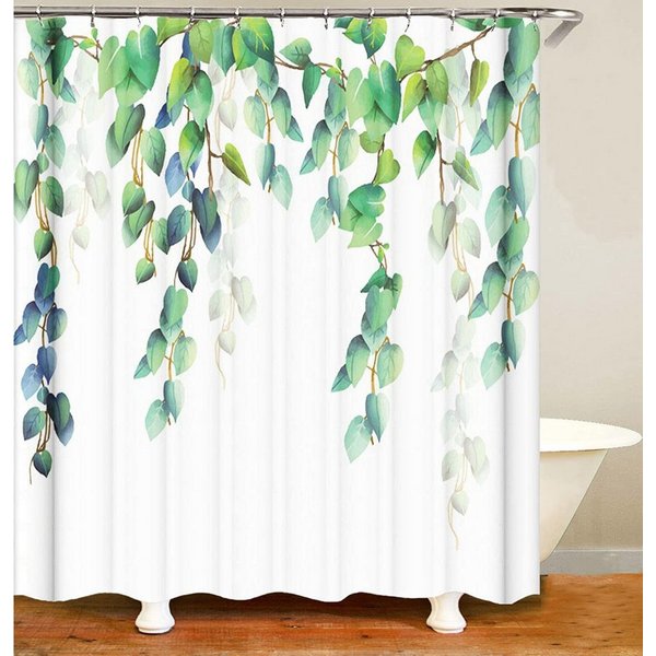 M&W DAS DESIGN Duschvorhang Duschvorhang blaue Pflanzen Shower curtains Anti schimmel 180x200cm Breite 120 cm