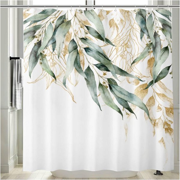 M&W DAS DESIGN Duschvorhang Shower curtains Anti schimmel Waschbar 180x200 Duschvorhang grün