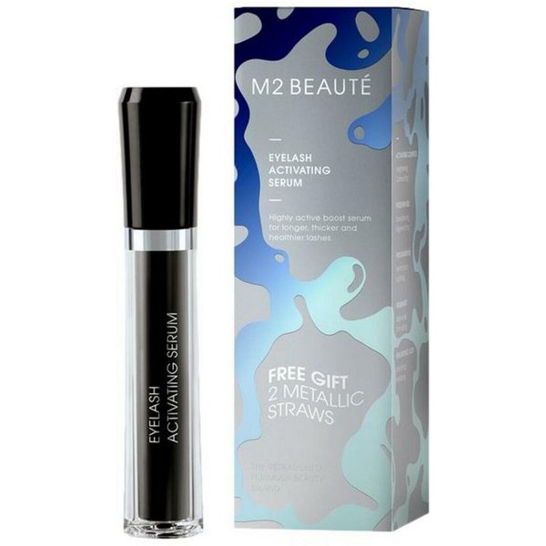 M2 Beauté Wimpernserum Eyelash Activating Serum 4ml Summer Edition + 2 Trinkhalme Gratis, für Alle Hauttypen