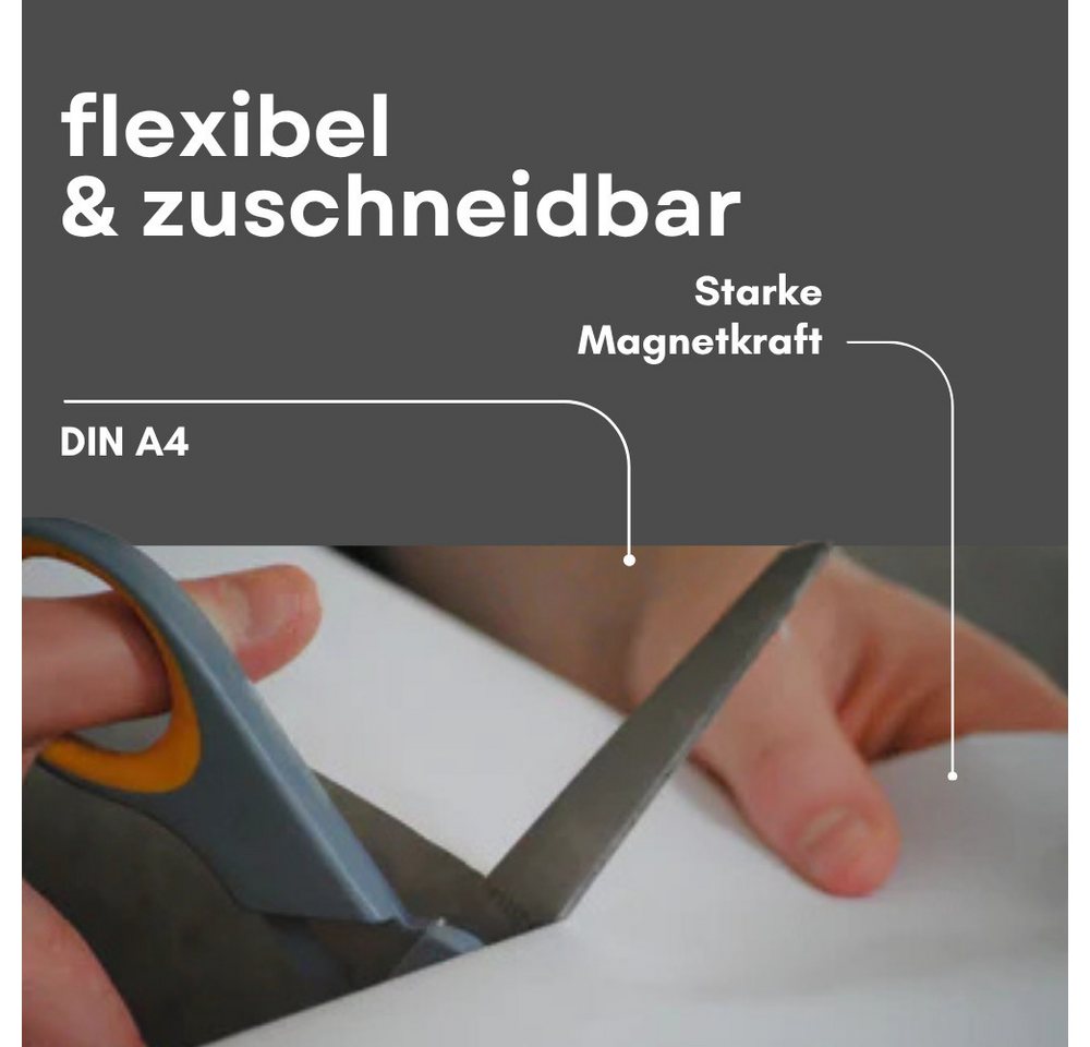 MaajeeKuto Magnet Magnetfolie 0,6 mm DIN A4 mit 3M Selbstklebung stark Ferrit Magnet (2-St) – Bild 2 von 5