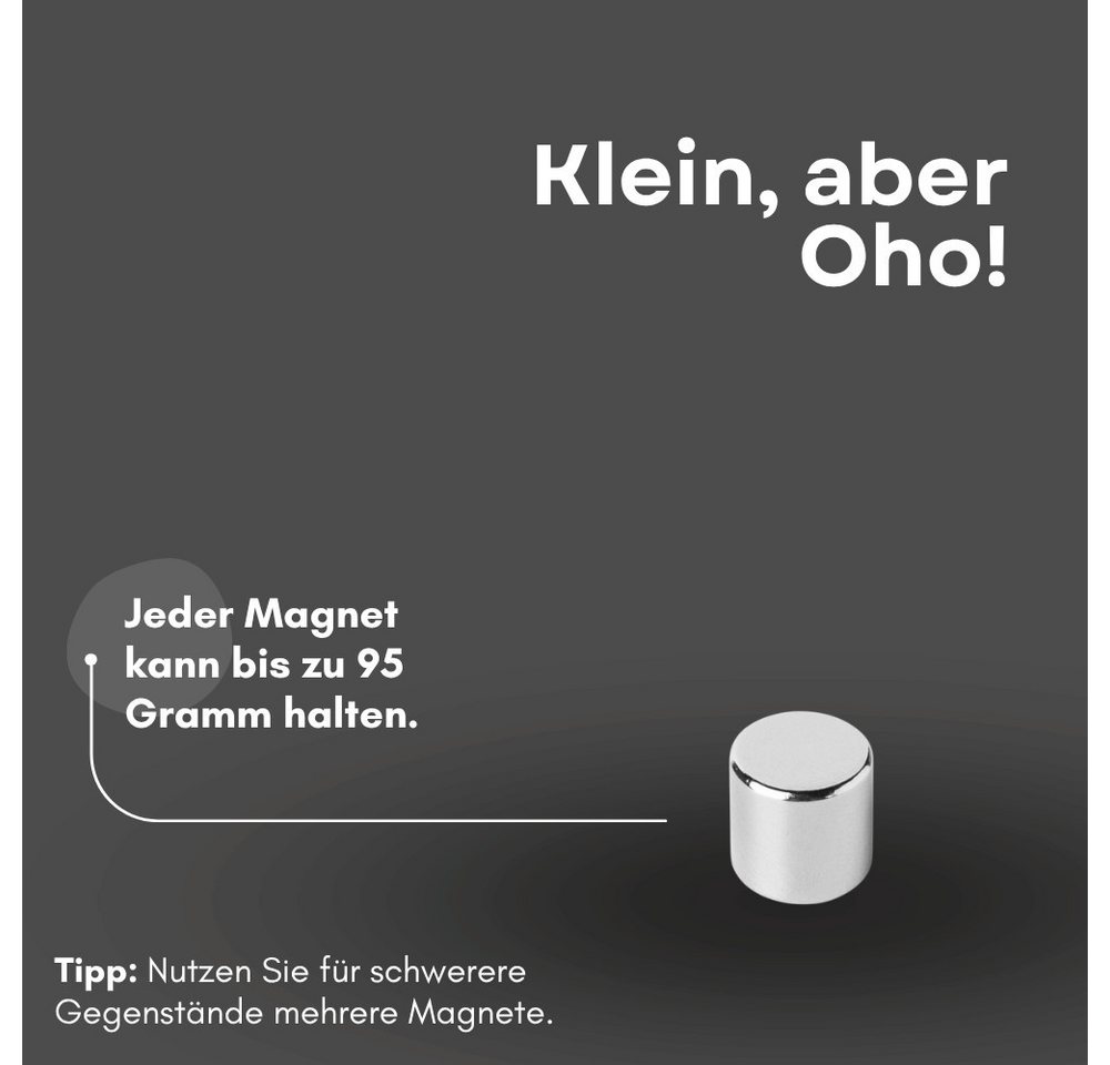MaajeeKuto Magnet Neodym Scheibenmagnet 2x2mm N42 Supermagnet Ni-Cu-Ni 95g Haftkraft (20-St) – Bild 4 von 5