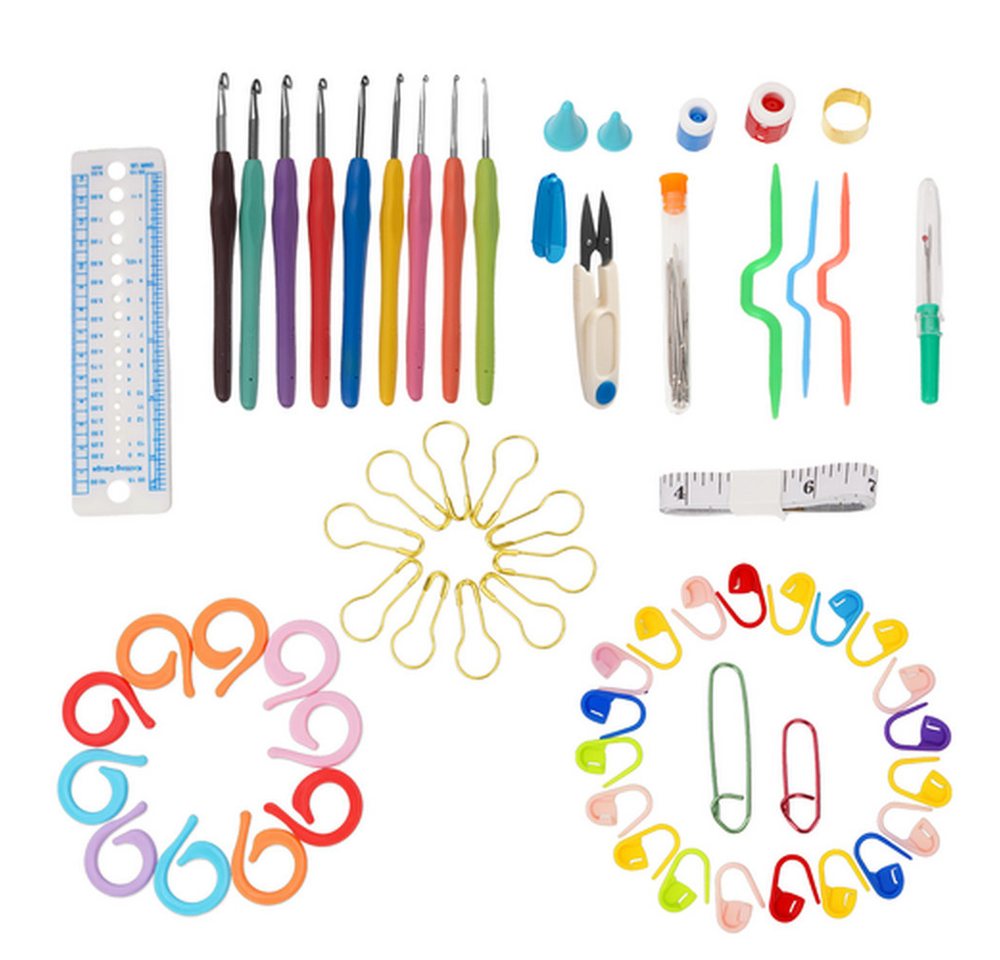 MAALEO Häkelnadeln Häkelgarn Nähset, Spar-Set, XXL-Tasche mit Tragegriffen, Baumwollgarn, robuste Nadeln und langlebiges Zubehör – Bild 3 von 5