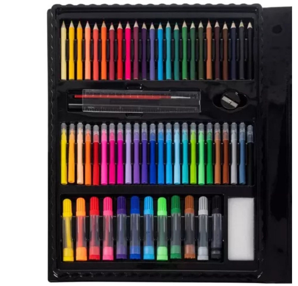 MAALEO Malpalette Malset Malkoffer Set, Enthält Buntstifte, Wachsmalstifte, Ölpastelle, Marker, Aquarellfarben – Bild 3 von 5