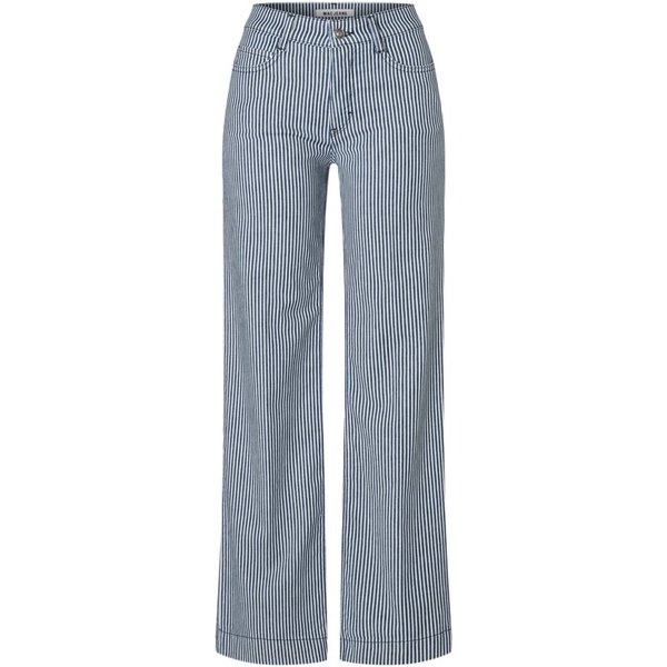 MAC 5-Pocket-Jeans blau,Freizeit,Baumwolle,Gestreift,Wide Leg,Mittel