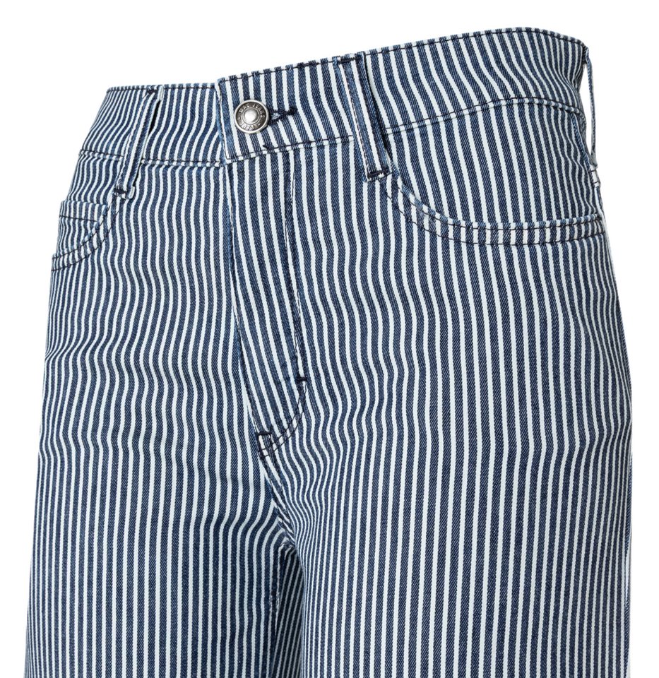 MAC 5-Pocket-Jeans blau,Freizeit,Baumwolle,Gestreift,Wide Leg,Mittel – Bild 4 von 5