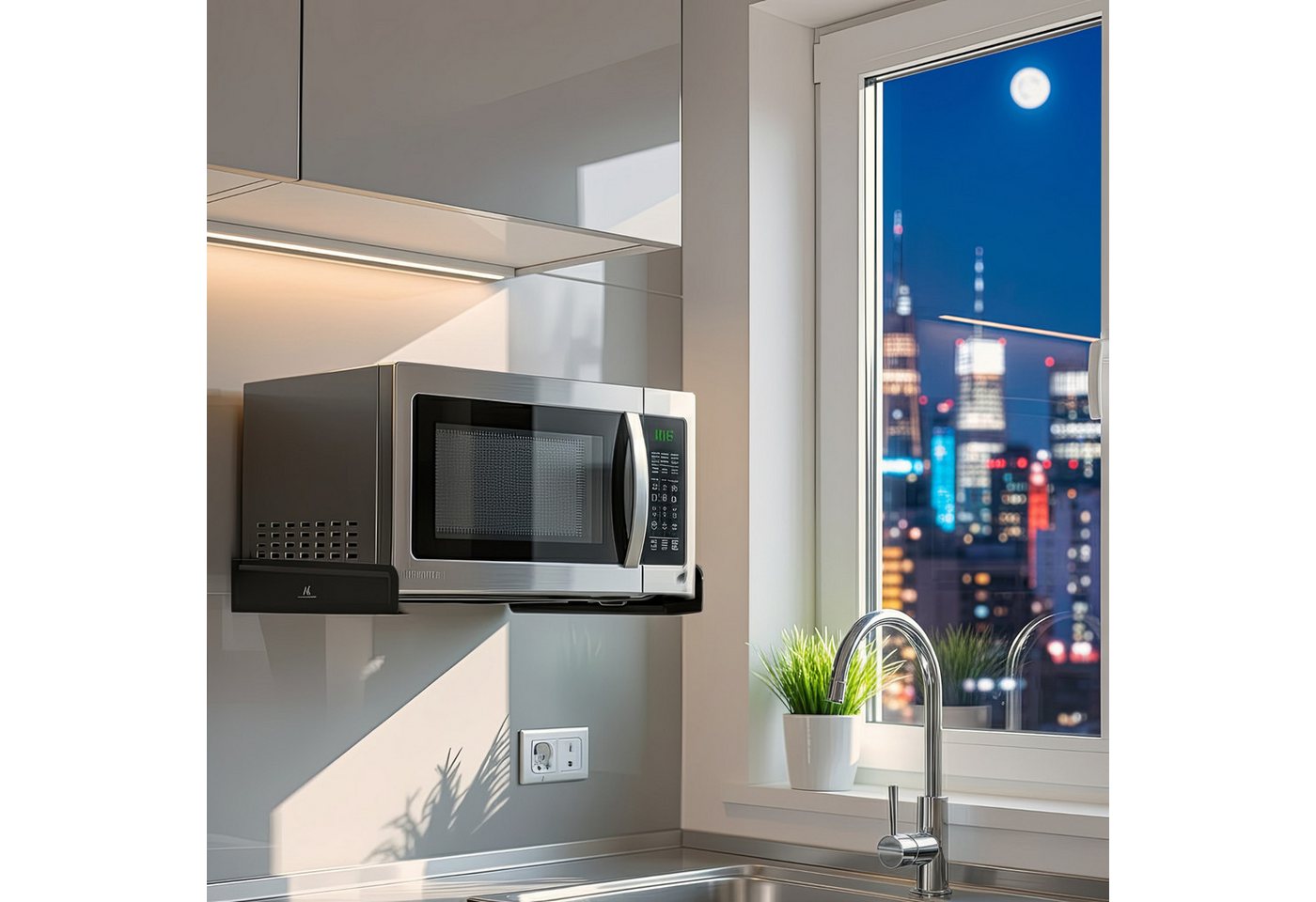 Maclean Halterung MC-807 Universal Mikrowellenhalter, (Für Grillofen, Kaffeautomat, Backofen, Drucker, DVD-Player uvm) – Bild 5 von 5