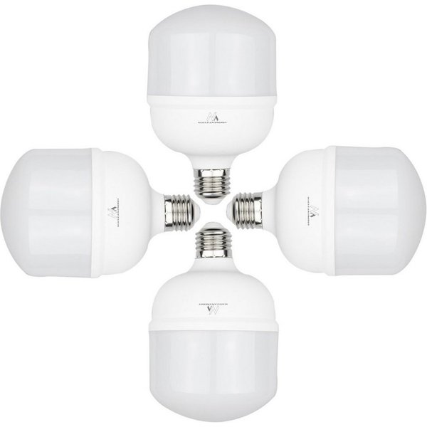 Maclean LED-Leuchtmittel MCE304 CW, E27, 4 St., Kaltweiß, LED-Glühbirne Kaltweiß, 48W / 5040 Lumen