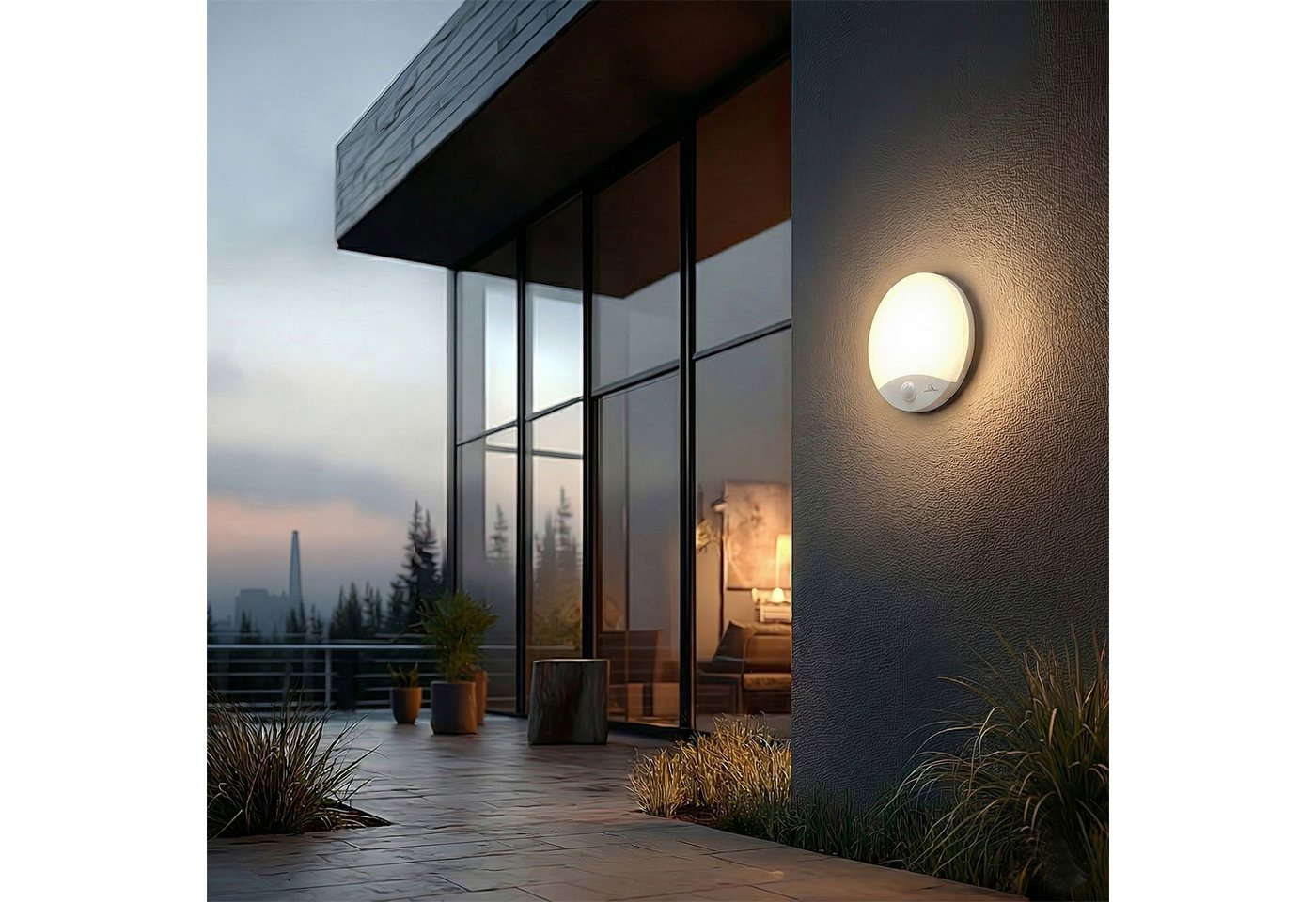 Maclean LED Wandleuchte MCE357, Neutralweiß, LED 10W Infrarot Bewegungsmelder Lampe IP44 – Bild 2 von 5