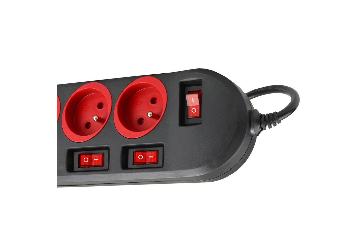 Maclean MCE204 Farbenfroh 5‑fach 1,5 m Kabel (Typ E) Steckdosenleiste 5-fach (Ein- / Ausschalter, separate Ein- / Ausschalter, Schalterbeleuchtung, Kindersicher – Bild 5 von 5