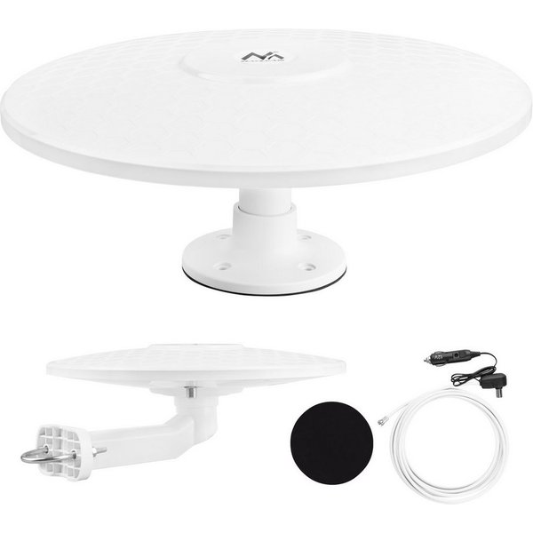 Maclean MCTV-103 DVB-T2 12V aktive terrestrische Antenne für Wohnmobile Camping Sat-Anlage (DVB-T2, DVB-T, Verstärkung: 44 dB), Rundstrahl-Antenne