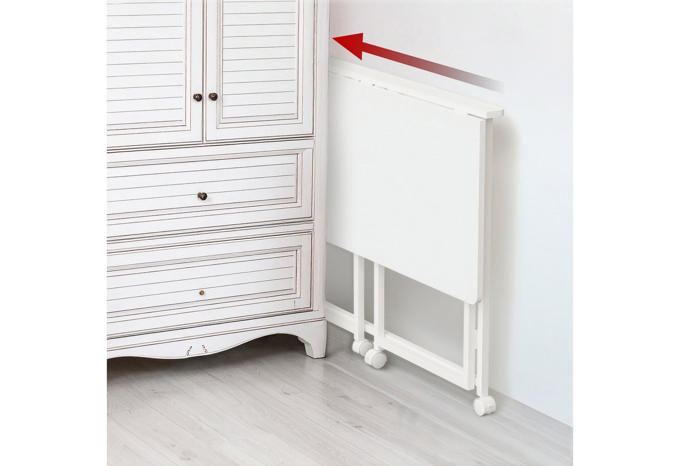 Maclean Schreibtisch MC-1250 Klapptisch mit Rädern, Tischplatte100x50 cm, Klappfunktion – Bild 4 von 5