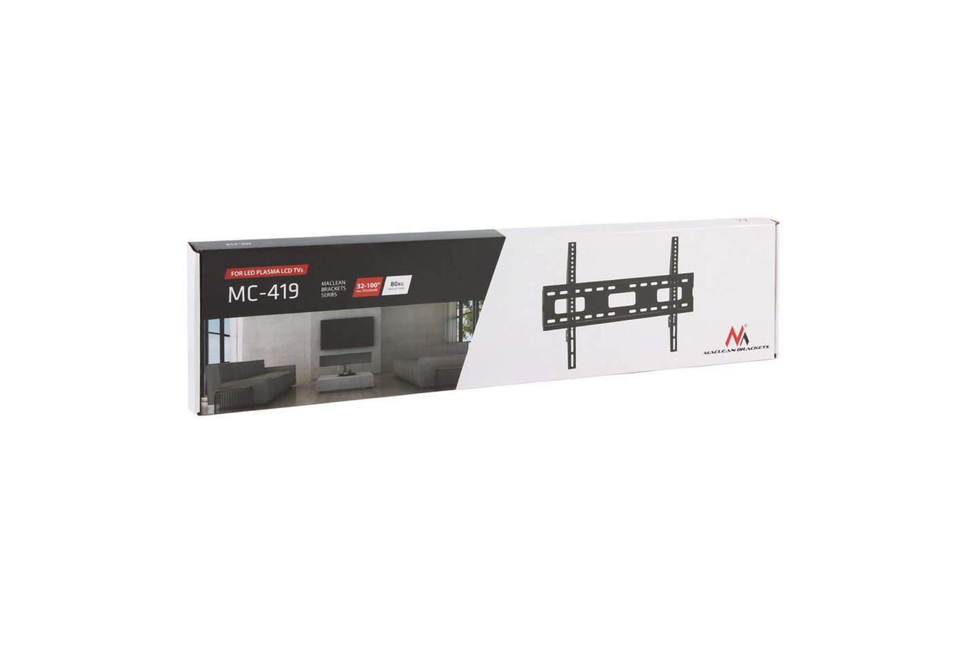 Maclean TV-Wandhalterung MC-419, (bis 100,00 Zoll, Wandhalterung für 32-100'' 80kg VESA TVs) – Bild 4 von 5